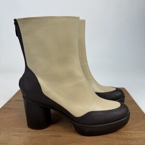 New Womens Ecco Shape Sculpted Motion 55 Leather Ankle Boots Sz 41 US 10-10.5 M